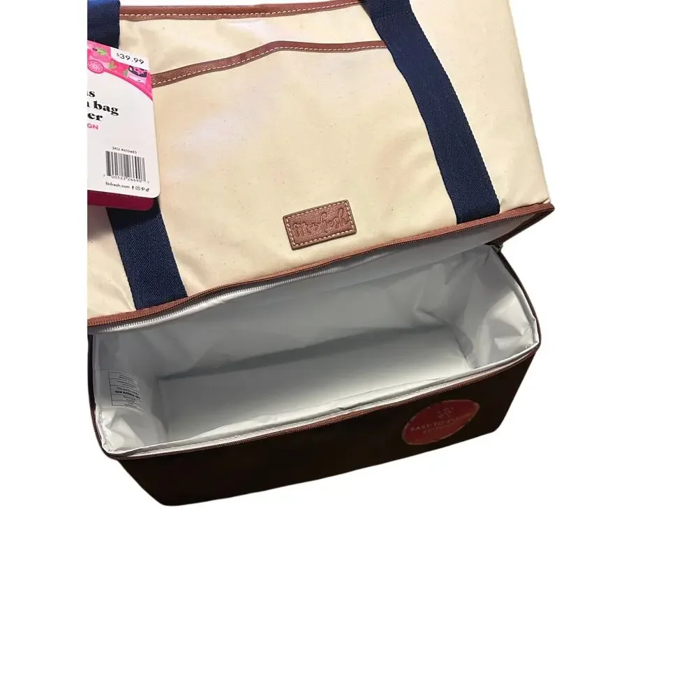 Set of 2 canvas beach bag & cooler NWT